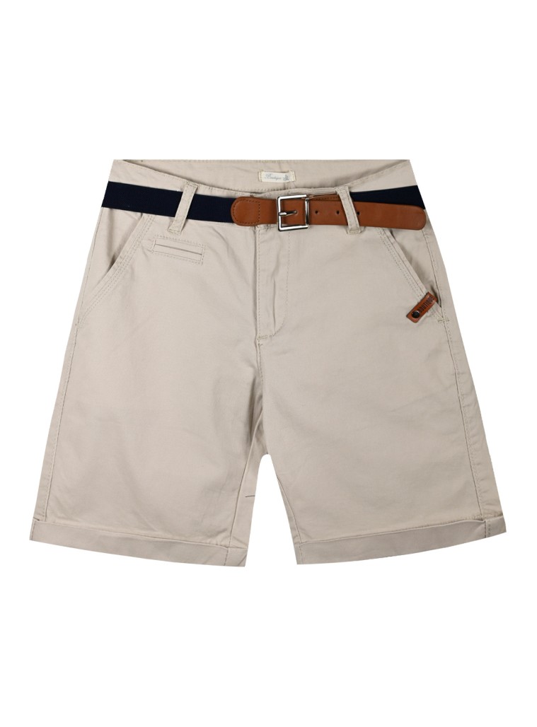 Boy΄s bermuda with belt for special occassions | BEIGE