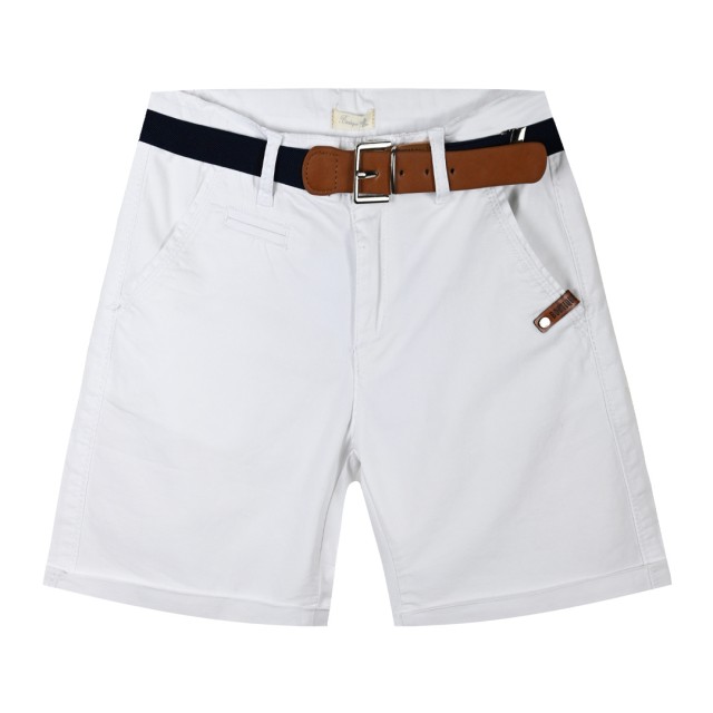 Boy΄s bermuda with belt for special occassions | WHITE