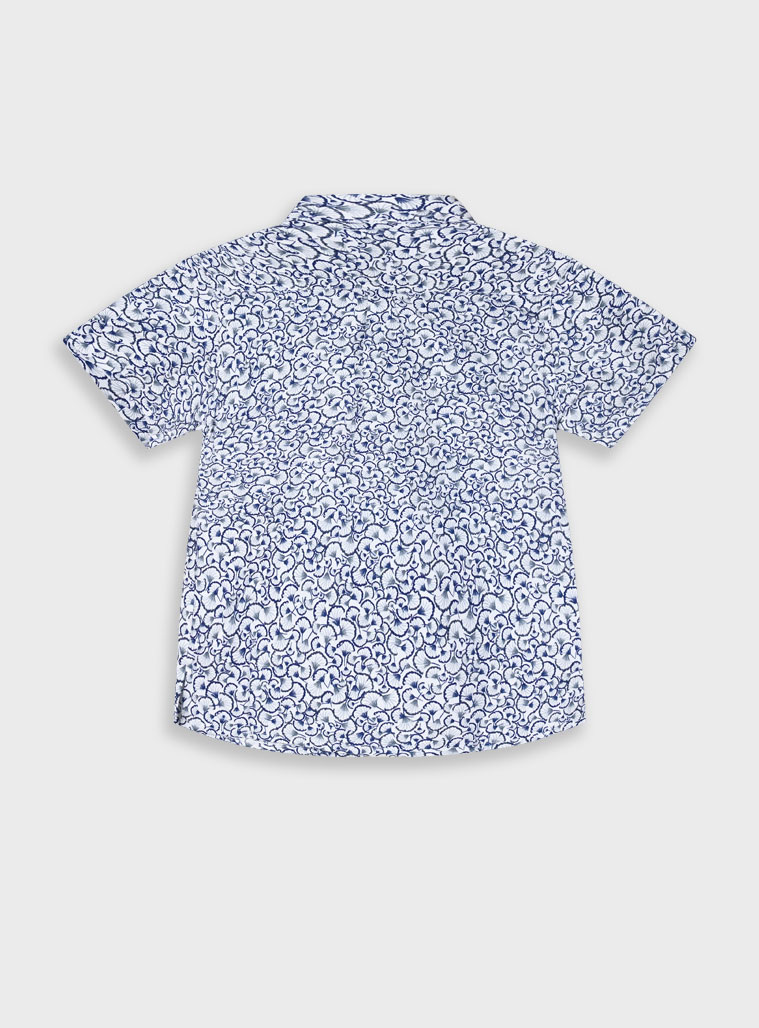 Boy΄s shortsleeve printed button down shirt for special occassions | ALL OVER PRINT