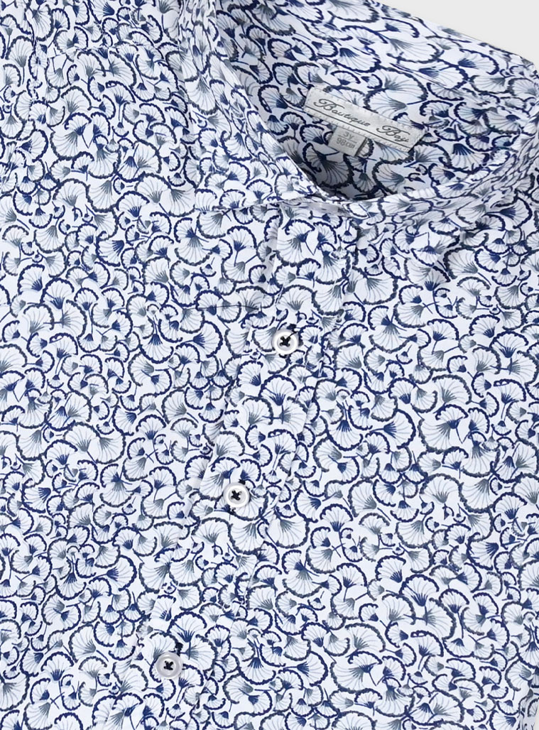 Boy΄s shortsleeve printed button down shirt for special occassions | ALL OVER PRINT