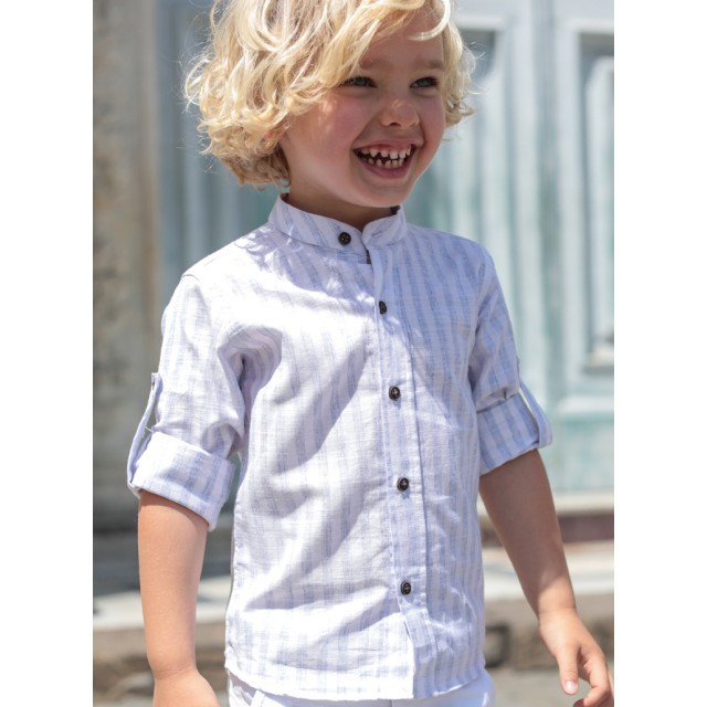 Striped button up shirt | BLUE