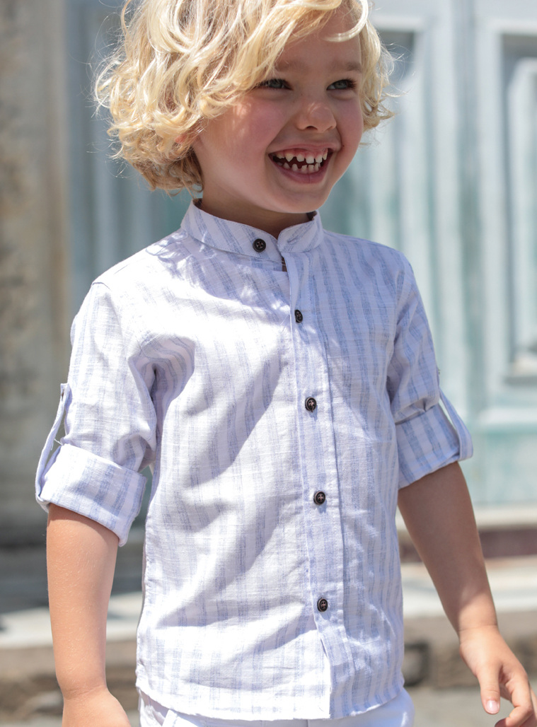 Striped button up shirt | BLUE
