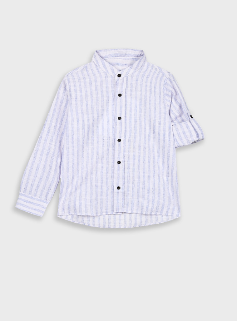 Striped button up shirt | BLUE
