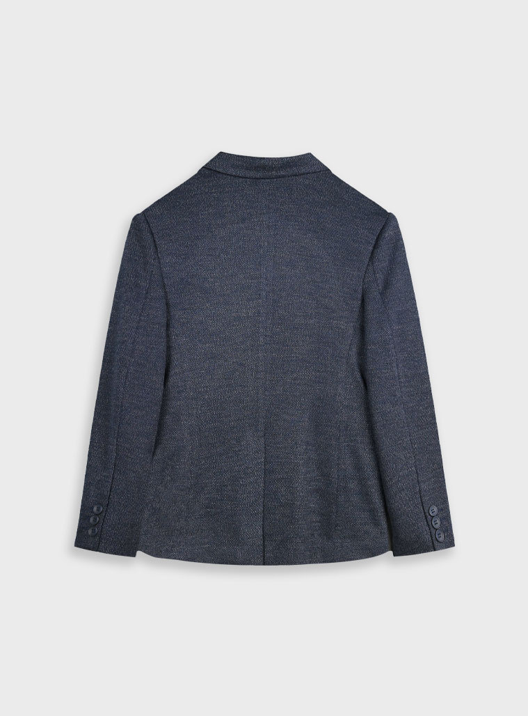 Boy΄s single colour blazer with two buttons and pocket square.Boutique collection | NAVY Boy΄s single colour blazer with two buttons and pocket square.Boutique collection | NAVY