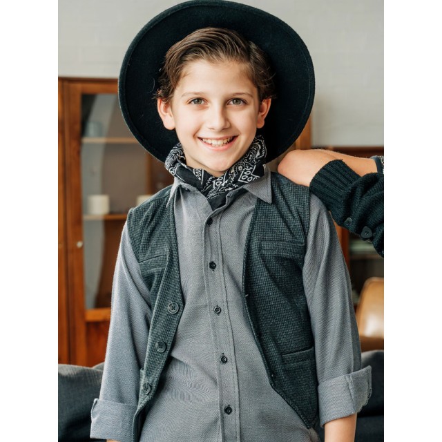 Boutique dress shirt for boys | BLACK