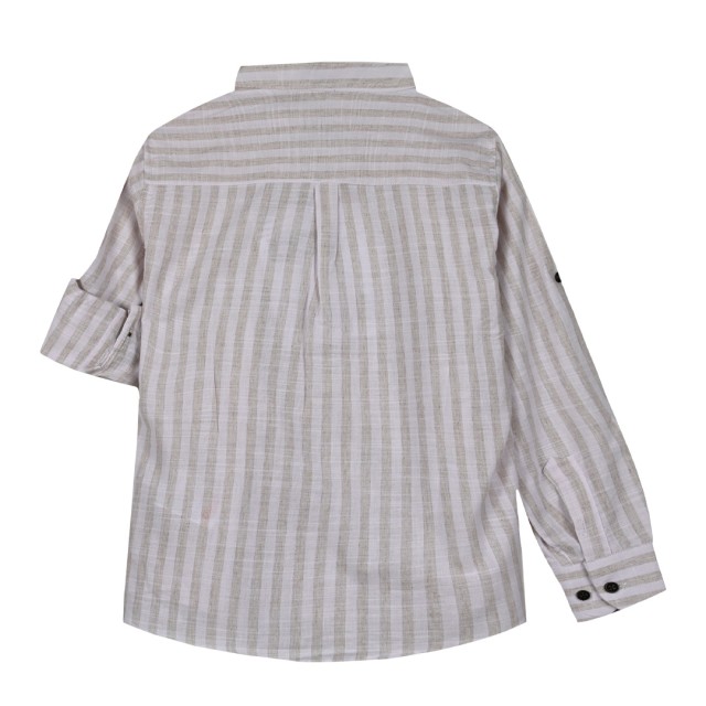 Boy΄s stripped button up shirt for special occassions | BEIGE