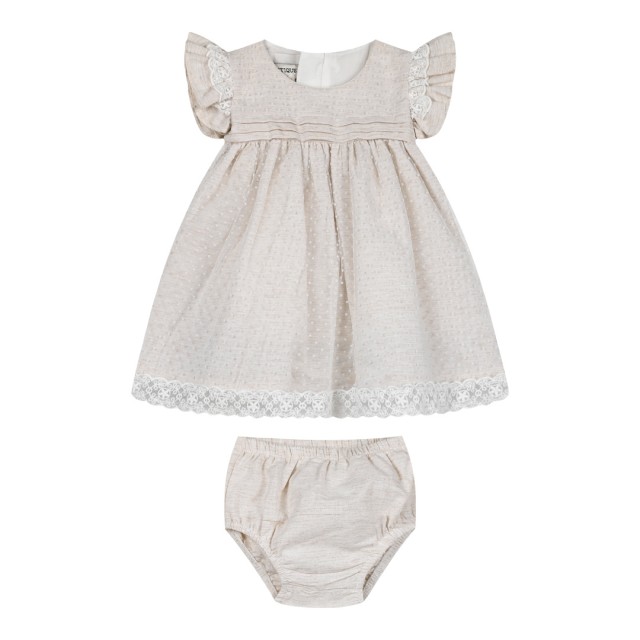 Baby girl΄s dress with matching underwear (6-18 months) | BEIGE