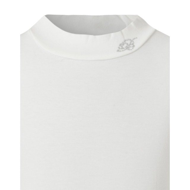 Girl΄s turtleneck solid colour cotton blouse with rhinestones | CRUDO / ECRU