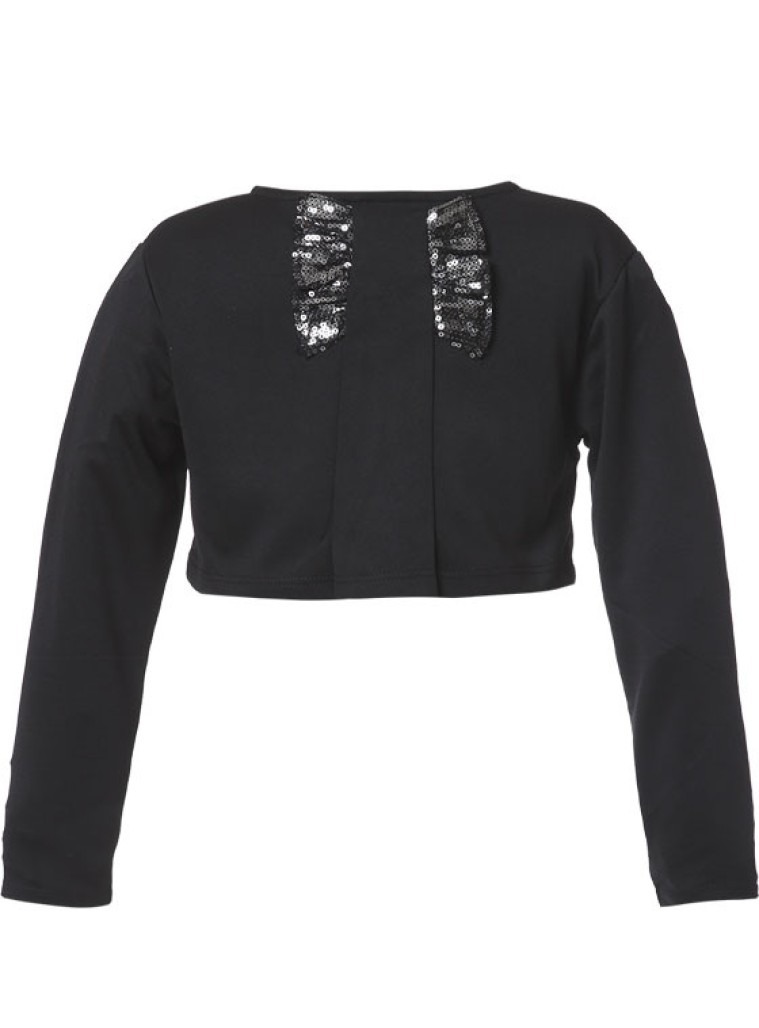 Girl΄s bolero with bow on the back | BLACK