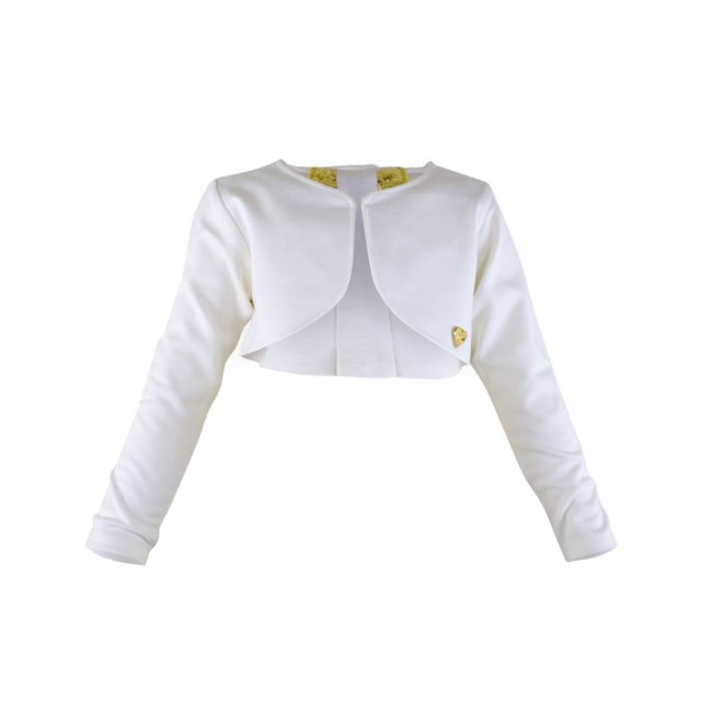 Girl΄s bolero with bow on the back | ECRU