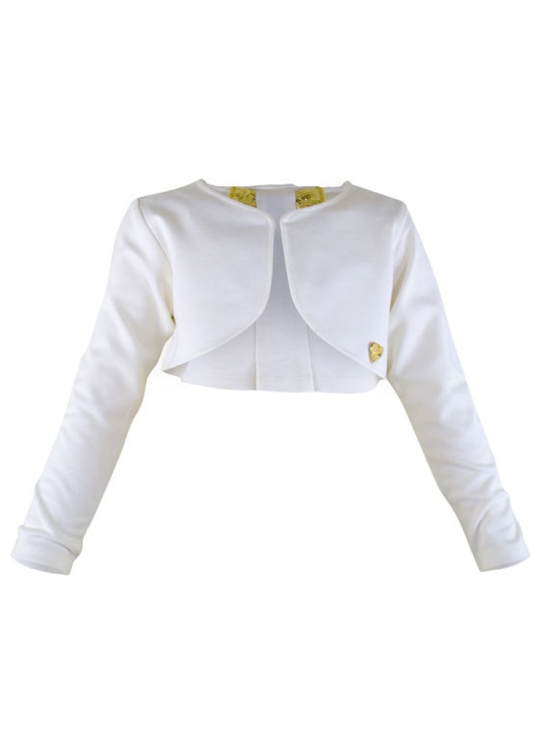 Girl΄s bolero with bow on the back | ECRU