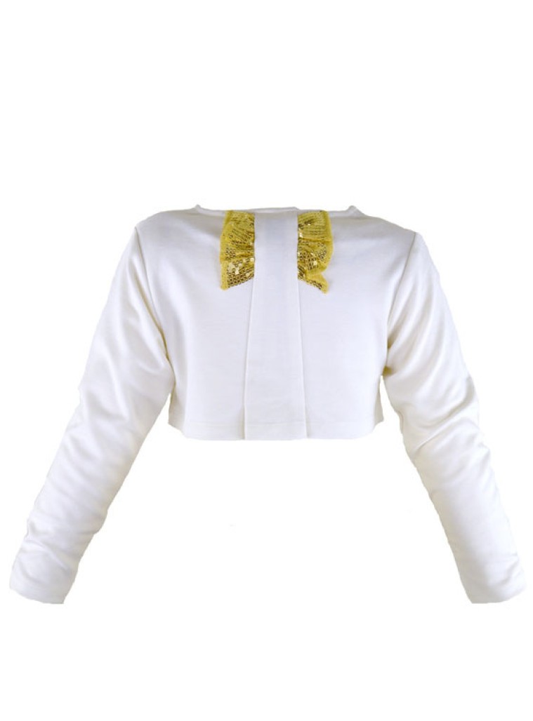 Girl΄s bolero with bow on the back | ECRU
