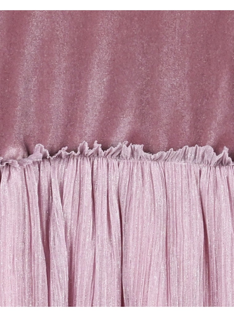 Girl΄s boutique collection velour dress with tulle | PINK