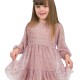 Girl΄s dress with printed tulle.Boutique collection | DUSTY PINK