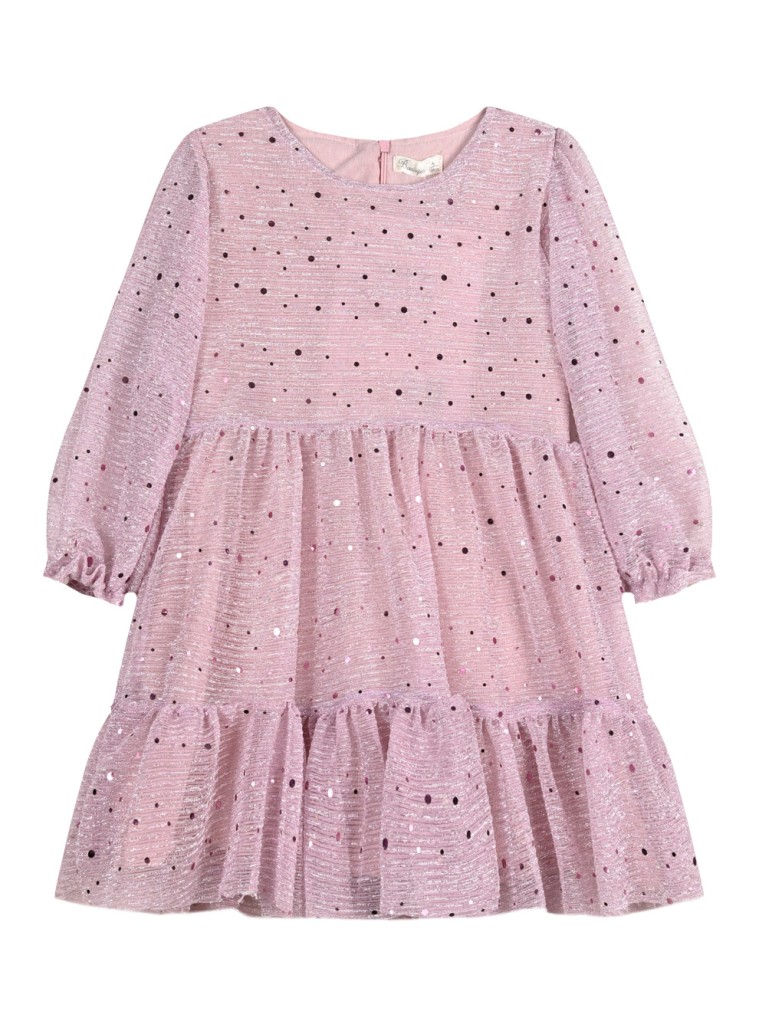 Girl΄s dress with printed tulle.Boutique collection | DUSTY PINK