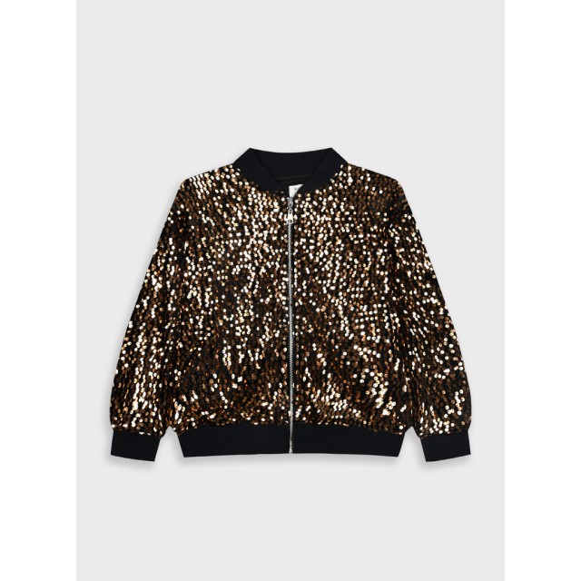 Boutique ζακέτα βελουτέ με παγιέτες για κορίτσι | ΜΑΥΡΟ