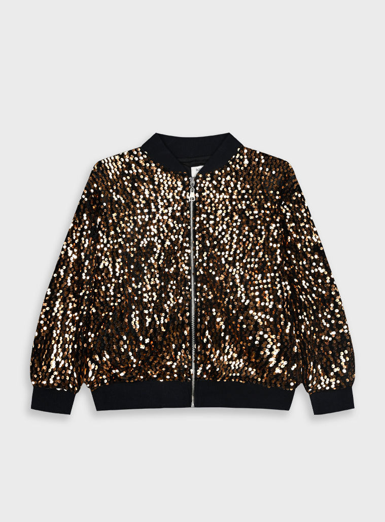 Boutique ζακέτα βελουτέ με παγιέτες για κορίτσι | ΜΑΥΡΟ