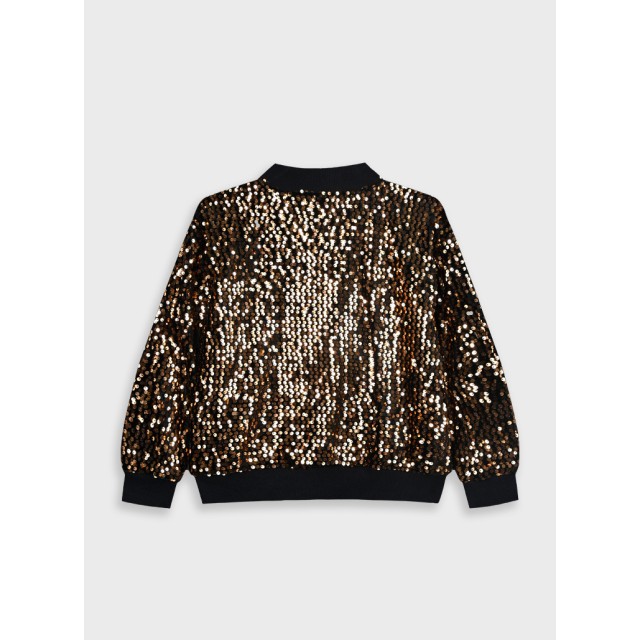 Boutique ζακέτα βελουτέ με παγιέτες για κορίτσι | ΜΑΥΡΟ