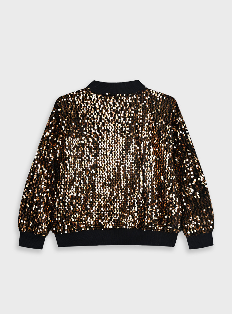 Boutique velvet jacket with sequins for girls | BLACK