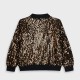 Boutique velvet jacket with sequins for girls | BLACK