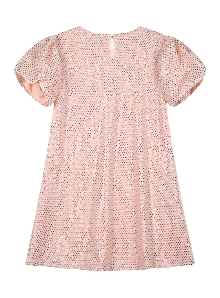 Girl΄s a-line dress with sequins and puffy sleeves.Boutique collection | PINK Girl΄s a-line dress with sequins and puffy sleeves.Boutique collection | PINK