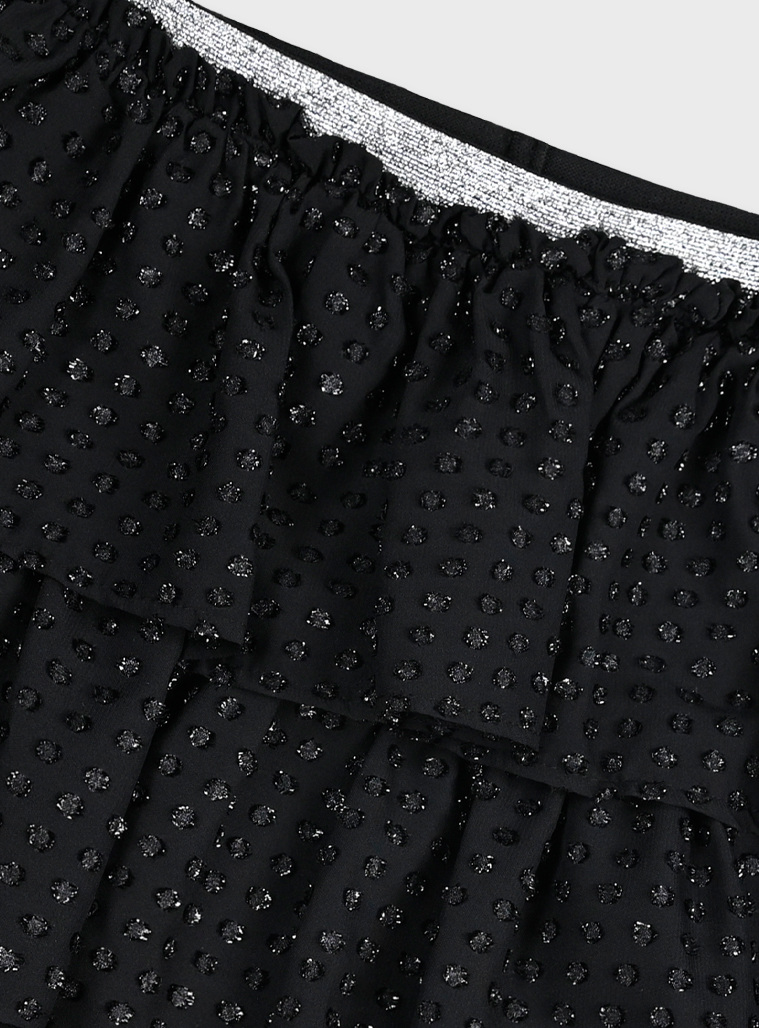 Φούστα εβαζέ με τρία επίπεδα και ελαστική ζώνη για κορίτσι.Boutique collection | ΜΑΥΡΟ Φούστα εβαζέ με τρία επίπεδα και ελαστική ζώνη για κορίτσι.Boutique collection | ΜΑΥΡΟ