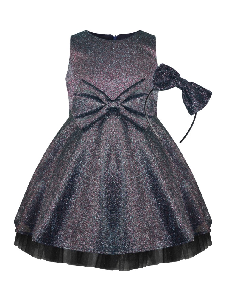 Φόρεμα γυαλιστερό με ασορτί στέκα για κορίτσι.Boutique collection | ΜΑΡΕΝ