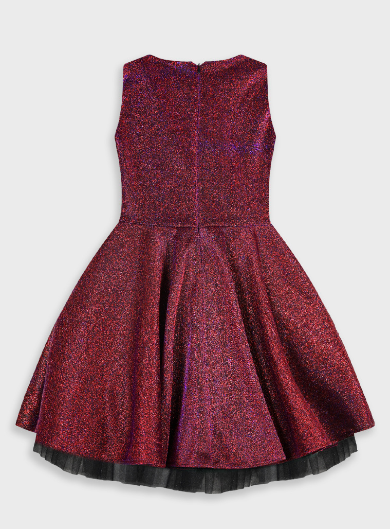 Girl΄s shiny dress with matching headband.Boutique collection | CHERRY