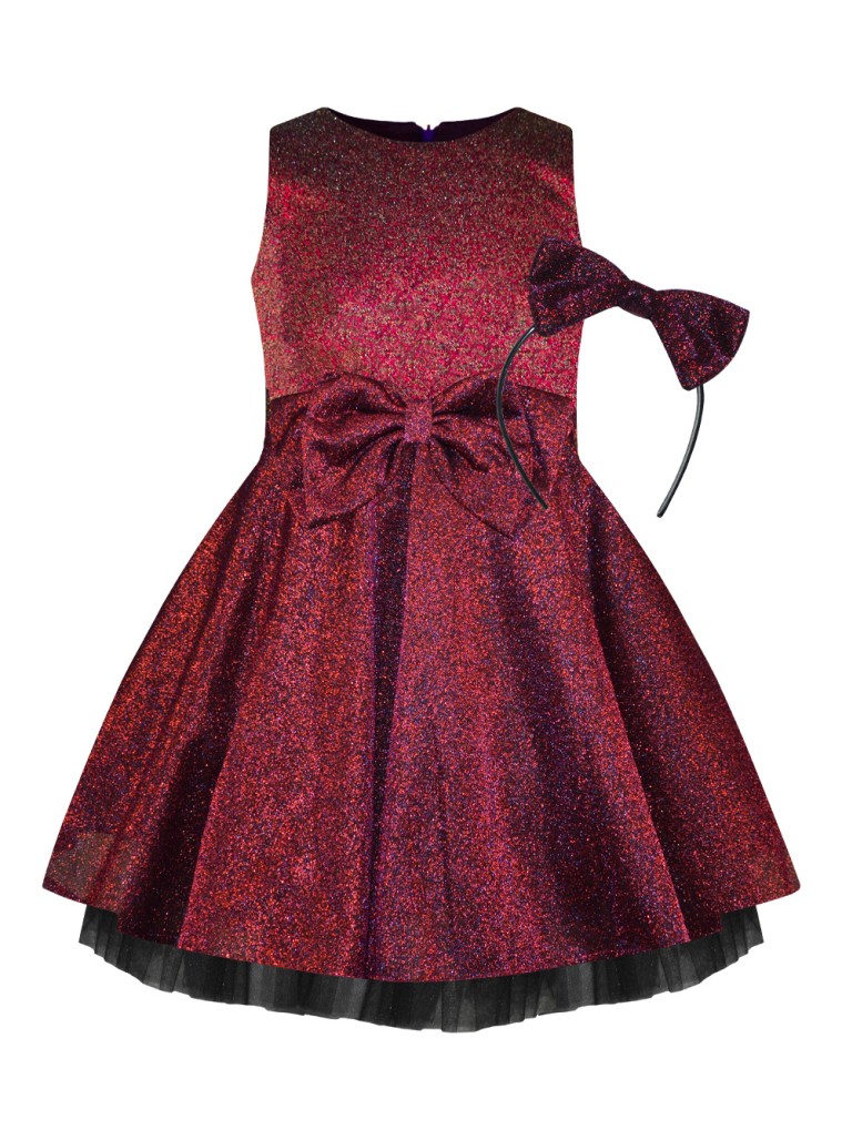 Girl΄s shiny dress with matching headband.Boutique collection | CHERRY