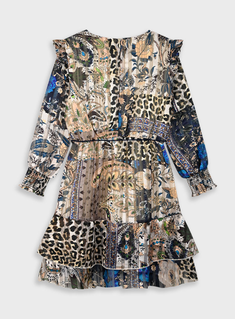 Boutique leopard print/floral dress for girls | ALL OVER PRINT