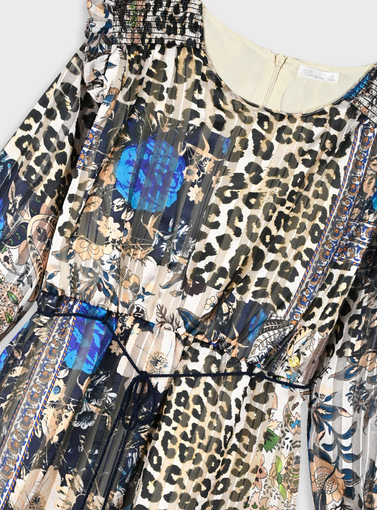 Boutique leopard print/floral dress for girls | ALL OVER PRINT