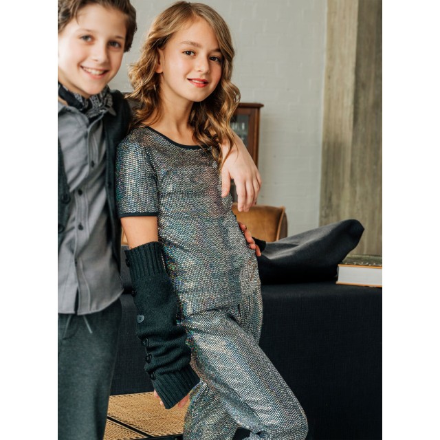 Boutique metallic pants for girls | IRIDESCENT