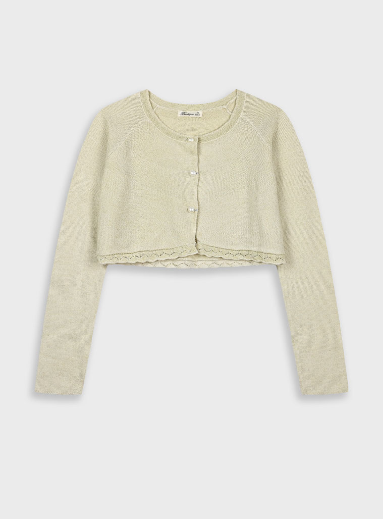 Girl΄s knit bolero for special occassions | ECRU