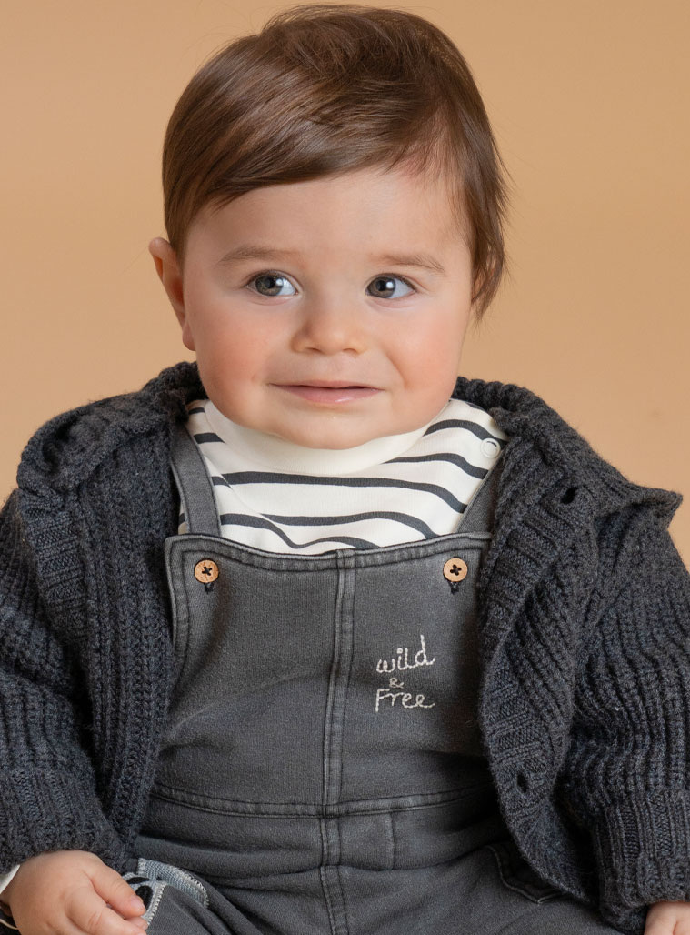 Βρεφική πλεκτή ζακέτα | ΑΝΘΡΑΚΙ
