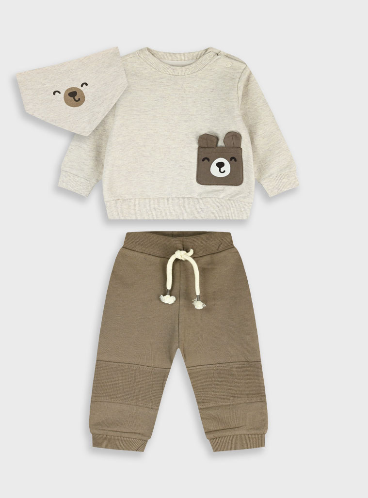 Energiers - ΣΗΜΑΝΤΙΚΟ: Σε περίπτωση διαφοράς τιμής από το κατάστημα ισχύει παντα και μόνο η τιμή του καταστήματος Βρεφική φούτερ φόρμα με σαλιάρα | ΣΟΚΟΛΑΤΙ