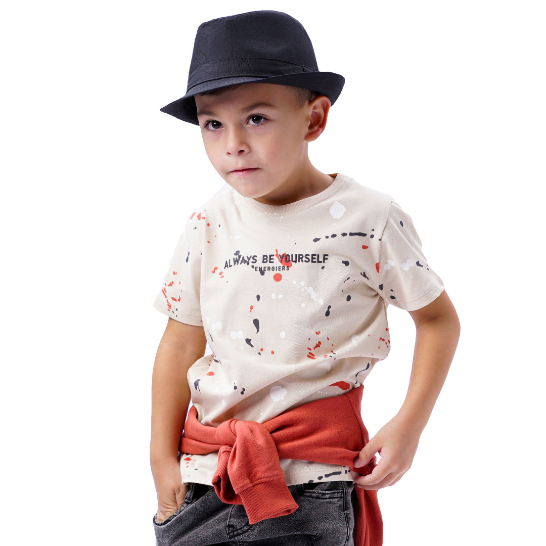 Μακό κοντομάνικη εμπριμέ μπλούζα με τύπωμα για αγόρι | ΒΑΝΙΛΙΑ ΑΓΟΡΙ 1-6>Μπλούζα>ΝΕΕΣ ΑΦΙΞΕΙΣ>Μπλούζα