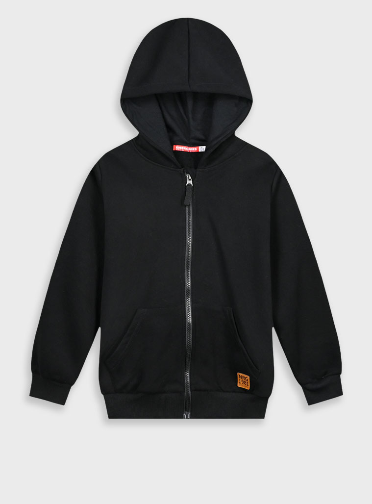 Energiers - ΣΗΜΑΝΤΙΚΟ: Σε περίπτωση διαφοράς τιμής από το κατάστημα ισχύει παντα και μόνο η τιμή του καταστήματος Energiers Basic Line φούτερ ζακέτα με κουκούλα | ΜΑΥΡΟ