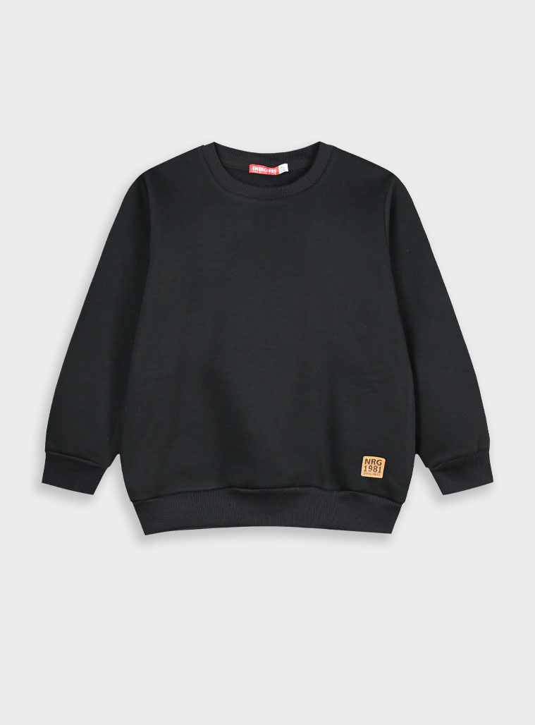 Παιδικά ρούχα Energiers - ΣΗΜΑΝΤΙΚΟ: Σε περίπτωση διαφοράς τιμής από το κατάστημα ισχύει παντα και μόνο η τιμή του καταστήματος Energiers Basic Line μπλούζα φούτερ | ΜΑΥΡΟ