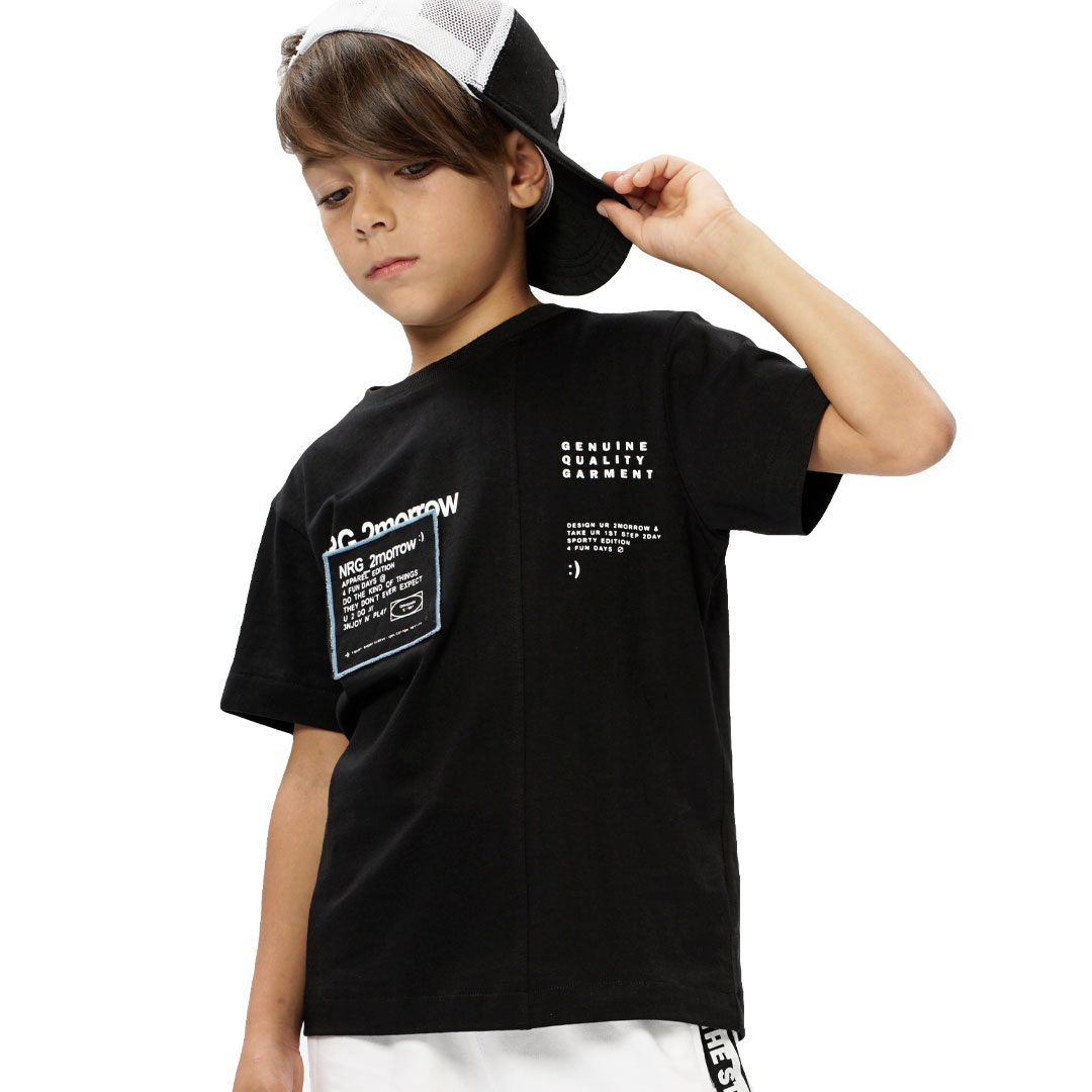 Kοντομάνικη μπλούζα με τυπώματα για αγόρι | ΜΑΥΡΟ ΑΓΟΡΙ 6-16>Μπλούζα>ΝΕΕΣ ΑΦΙΞΕΙΣ>Μπλούζα