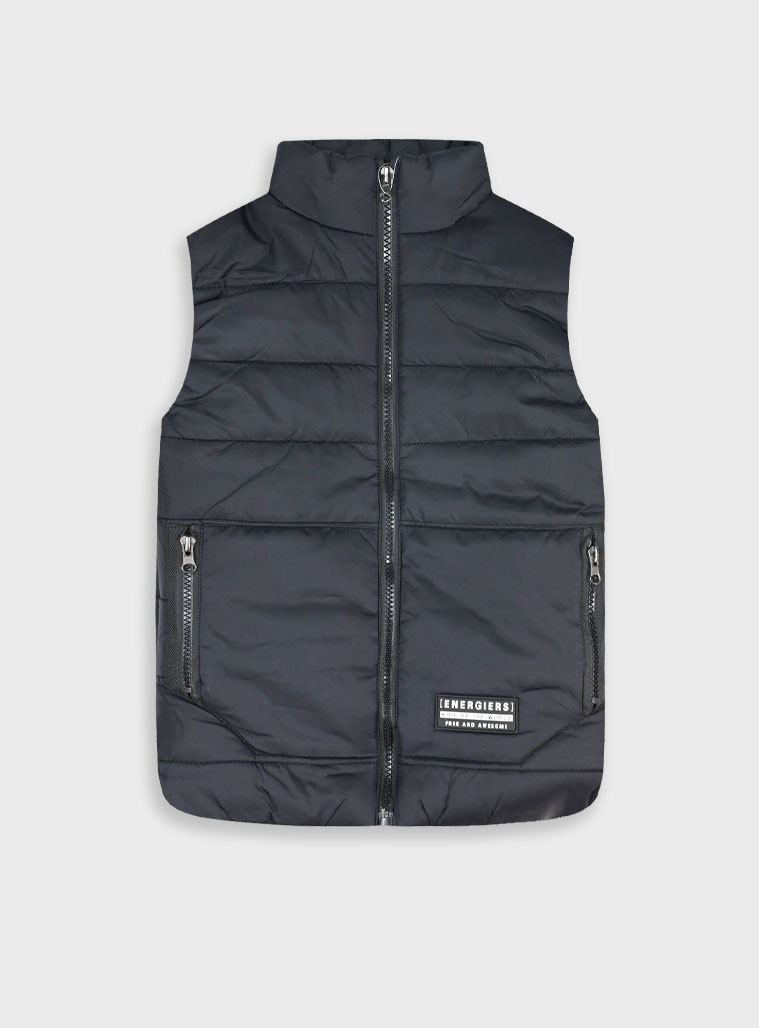 Αμάνικο μπουφάν γιλέκο για αγόρι | ΜΑΥΡΟ