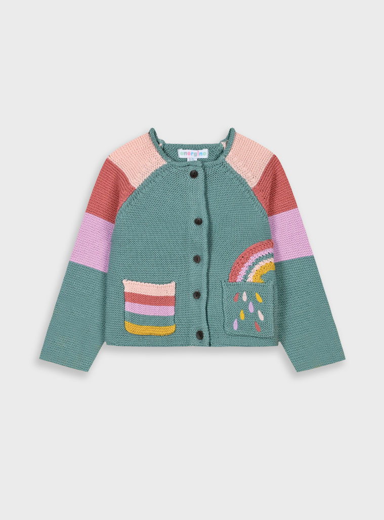 Βρεφική πλεκτή ζακέτα για κορίτσι (0-18 Μηνών) | ΜΕΝΤΑ