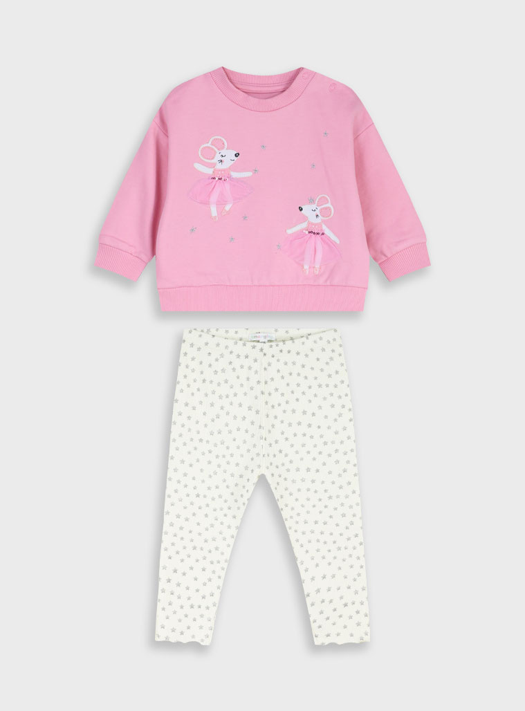 Παιδικά ρούχα - κορίτσι Energiers - ΣΗΜΑΝΤΙΚΟ: Σε περίπτωση διαφοράς τιμής από το κατάστημα ισχύει παντα και μόνο η τιμή του καταστήματος Βρεφικό σετ 2 τεμαχίων μπλούζα με κολάν | ΕΚΡΟΥ