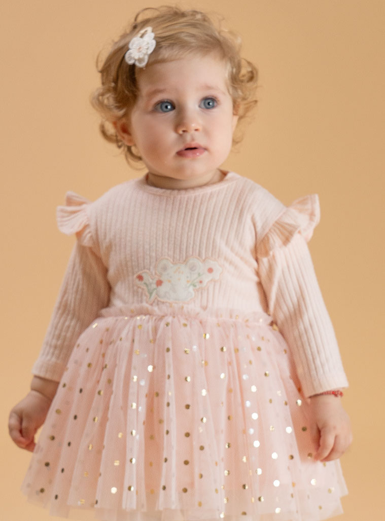 Παιδικά ρούχα - κορίτσι Energiers - ΣΗΜΑΝΤΙΚΟ: Σε περίπτωση διαφοράς τιμής από το κατάστημα ισχύει παντα και μόνο η τιμή του καταστήματος Βρεφικό ριπ φόρεμα | ΠΟΥΔΡΑ