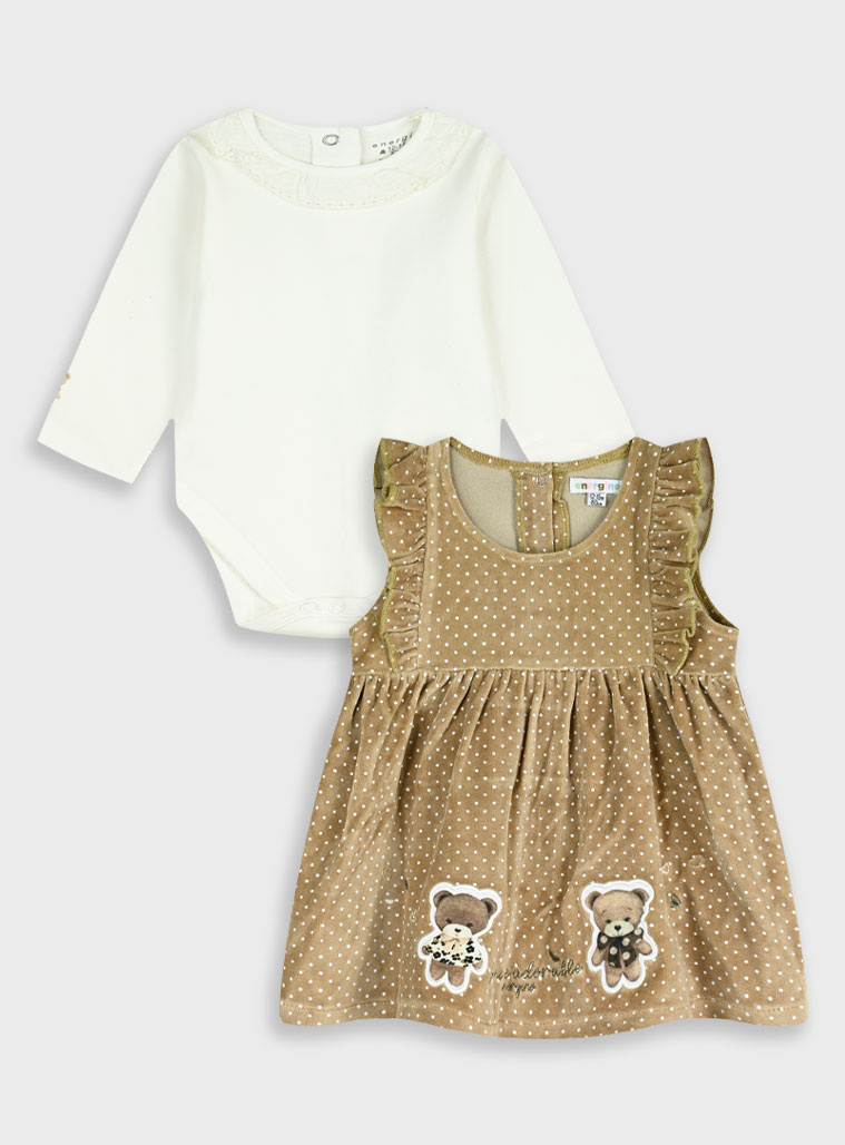 Παιδικά ρούχα - κορίτσι Energiers - ΣΗΜΑΝΤΙΚΟ: Σε περίπτωση διαφοράς τιμής από το κατάστημα ισχύει παντα και μόνο η τιμή του καταστήματος Βρεφικό σετ 2 τεμαχίων κορμάκι με φόρεμα | ΠΟΥΑ