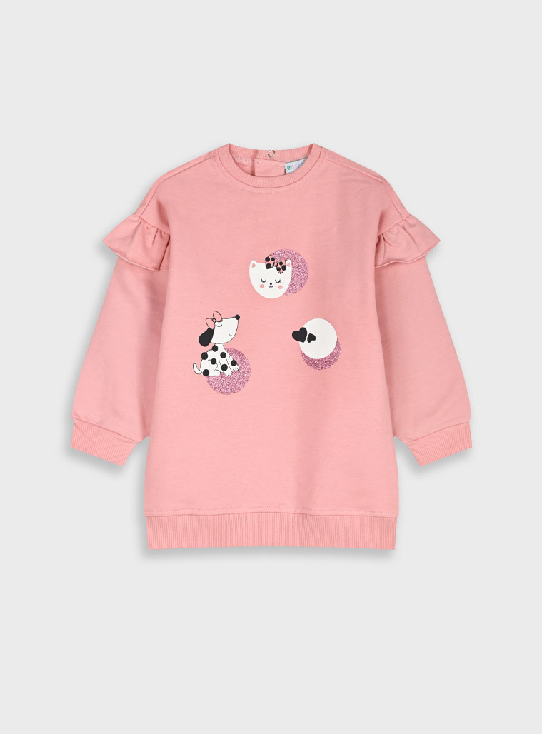 Παιδικά ρούχα - κορίτσι Energiers - ΣΗΜΑΝΤΙΚΟ: Σε περίπτωση διαφοράς τιμής από το κατάστημα ισχύει παντα και μόνο η τιμή του καταστήματος Βρεφικό φούτερ φόρεμα | ΤΡΙΑΝΤΑΦΥΛΛΙ