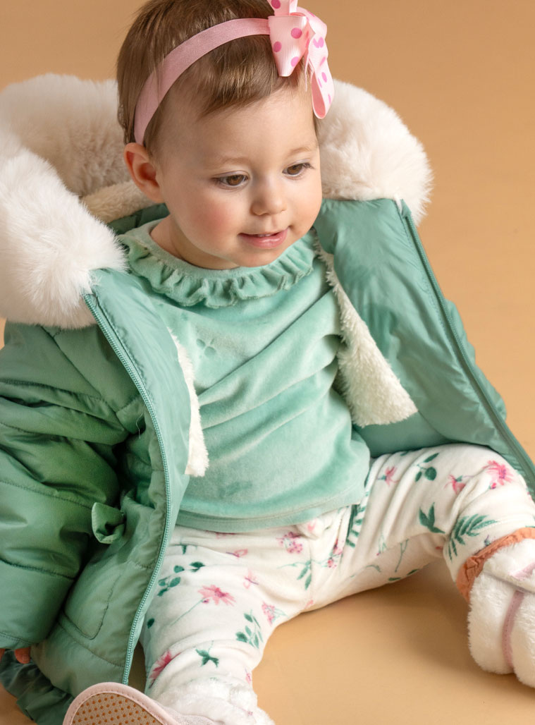 Παιδικά ρούχα - κορίτσι Energiers - ΣΗΜΑΝΤΙΚΟ: Σε περίπτωση διαφοράς τιμής από το κατάστημα ισχύει παντα και μόνο η τιμή του καταστήματος Βρεφικό βελουτέ σετ 2 τεμαχίων μπλούζα με κολάν | ΕΜΠΡΙ