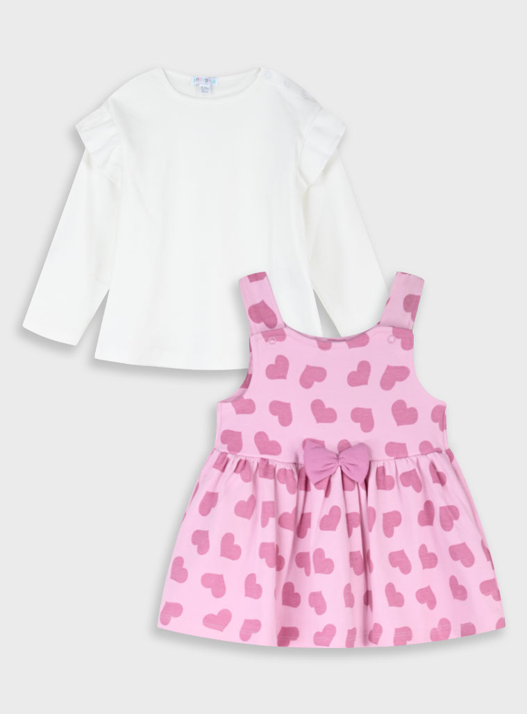 Παιδικά ρούχα - κορίτσι Energiers - ΣΗΜΑΝΤΙΚΟ: Σε περίπτωση διαφοράς τιμής από το κατάστημα ισχύει παντα και μόνο η τιμή του καταστήματος Βρεφικό σετ 2 τεμαχίων μπλούζα με φόρεμα | ΕΜΠΡΙΜΕ