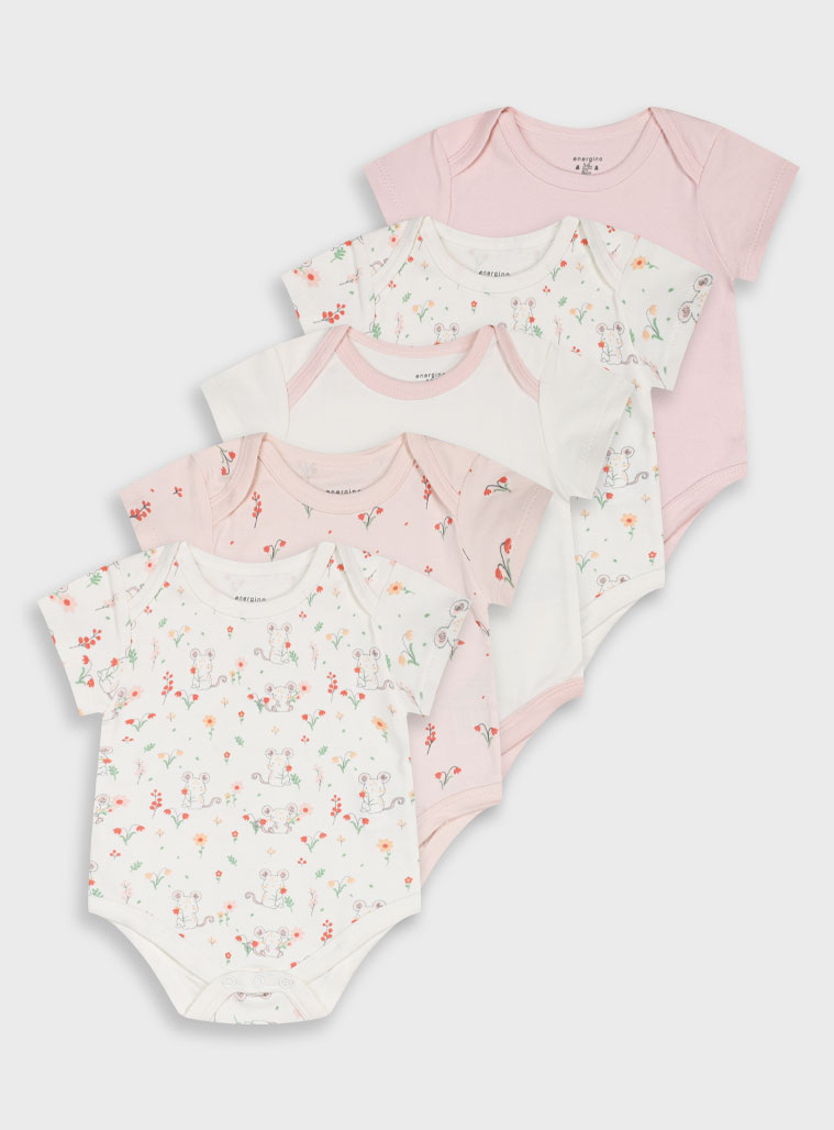 Παιδικά ρούχα - κορίτσι Energiers - ΣΗΜΑΝΤΙΚΟ: Σε περίπτωση διαφοράς τιμής από το κατάστημα ισχύει παντα και μόνο η τιμή του καταστήματος Βρεφικό σετ 5 κορμάκια | ΕΜΠΡΙΜΕ