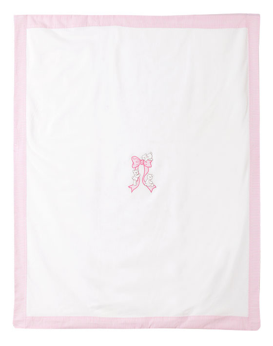 Κουβέρτα με ροζ λεπτομέρειες | ΛΕΥΚΟ ΒΡΕΦΙΚΟ ΚΟΡΙΤΣΙ>Προίκα Μωρού