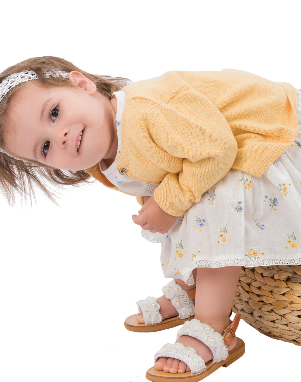 Πλεκτό μπολερό για βρεφικό κορίτσι (3-18 μηνών) | ΚΙΤΡΙΝΟ ΒΡΕΦΙΚΟ ΚΟΡΙΤΣΙ>Ζακέτα